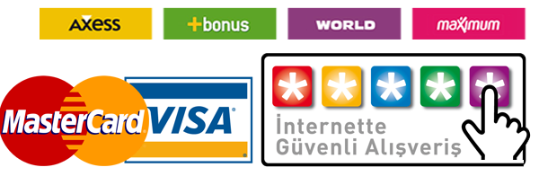 Güvenli ödeme — Visa, MasterCard, Axess, Bonus, World, Maximum, SSL